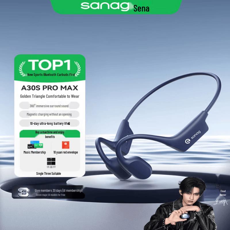 Беспроводные Bluetooth-наушники Sanag A30s PRO с открытым дизайном и костной проводимостью