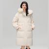 Women's Mid-Length Thick Hooded Down Jacket with Fox Fur Collar