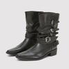 Fashion Fashionable Buckle Strap Boots 2025 Autumn Winter Versatile British Style Women's Boots Street Style Cowgirl Mid Heel Boots