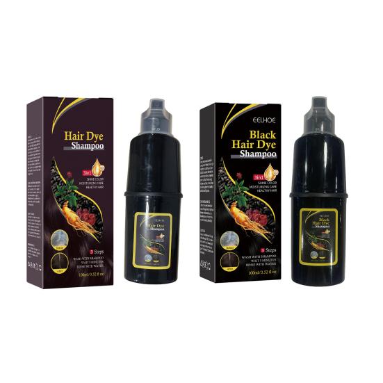 100 мл шампунь-краска для волос 3-в-1 без аммиака, растительные ингредиенты, увлажняющий, защищающий, черная краска для волос