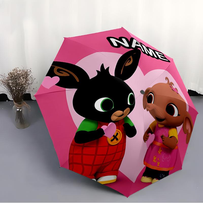 Personalized Name B-Bing Bunny3 Print Umbrella - Automatic Open/Close, Eight-Rib Durable Frame, Automatic Folding Umbrella
