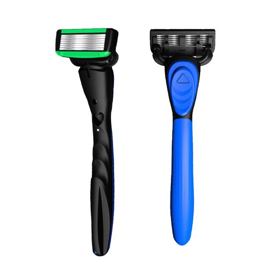 Ручная бритва с 5 сменными лезвиями, 7 слоев лезвий из нержавеющей стали, резиновая ручка, для мужчин и женщин, триммер для удаления волос и бороды, инструмент для бритья