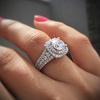 Fine Silver S925 Jewelry Vs1 Diamond Ring For Women Anillos Bizuteria Wedding Diamant Gemstone White Topaz S925 Silver Rings Box