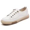 Women Summer Casual Outdoor Jogging Shoes Cow Leather Soft Sole Slip-on Flat Loafers Ladies Sneakers Breathable Walking Trainers
