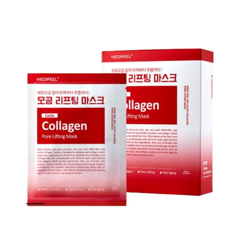 MEDI-PEEL Red Lacto Collagen Pore Lifting Mask Firming & Pore Tightening Sheet Mask 30ml × 10ea