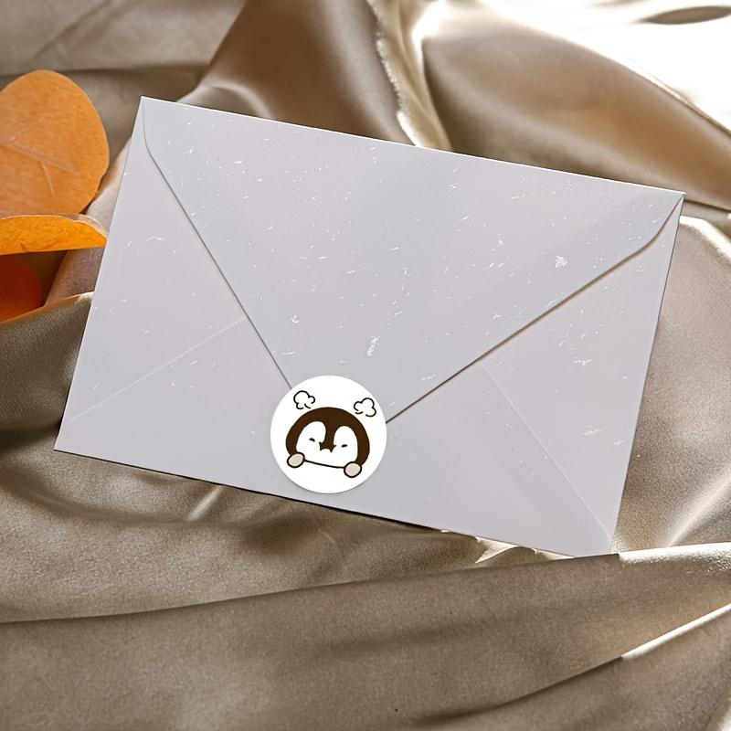 Cute Cartoon Penguin Sticker, Round Seal Sticker, 500 Sheet/roll Self-adhesive Label Kids Roll Sticker, Can Be Used for Packing Decoration