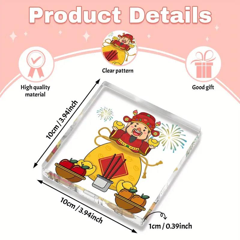 Best-Selling God Wealth Plastic Standing New Year's Acrylic Desktop Decorative Item Thanksgiving Holiday Blessing Item