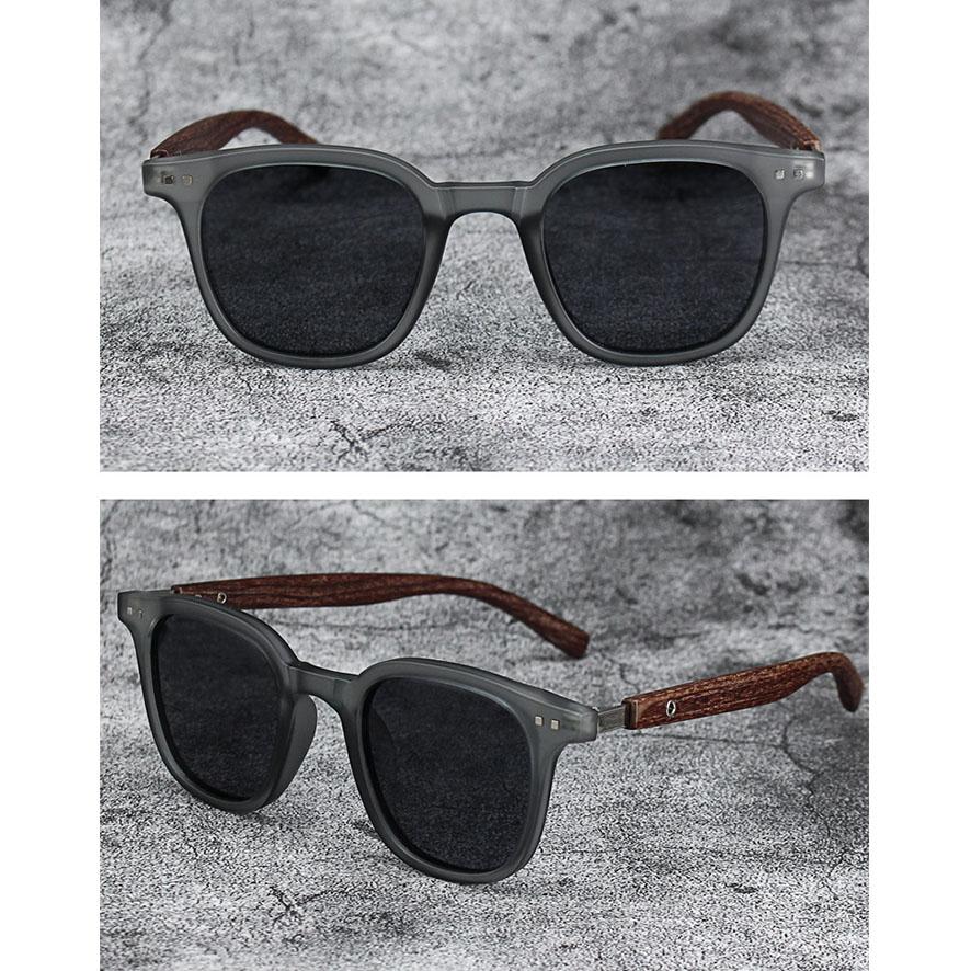 Vintage UV Protection Wood Grain Sunglasses Outdoor Street Photography Square Frame Sun Glasses Cycling Eyewear for Women & Men