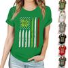 Женская повседневная футболка с принтом, пуловер с круглым вырезом, топ с короткими рукавами
