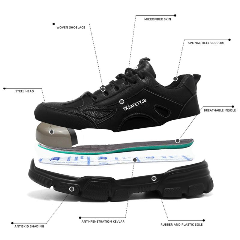 Мужская непромокаемая рабочая обувь, легкая мужская спортивная защитная обувь с защитой от ударов, женская защитная обувь со стальным носком, мужские рабочие защитные ботинки