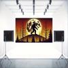 1 piece of Bigfoot and Moonlight Forest polyester photo background - Birthday party, outdoor celebration event