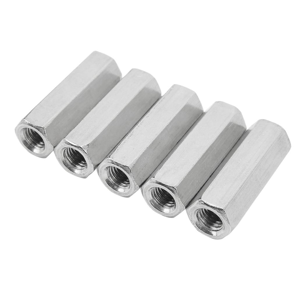 5 Pcs Hex Coupling Nut M12x1.75 L60mm 304 Stainless Steel Hex Coupling Nuts Threaded Rod Connector