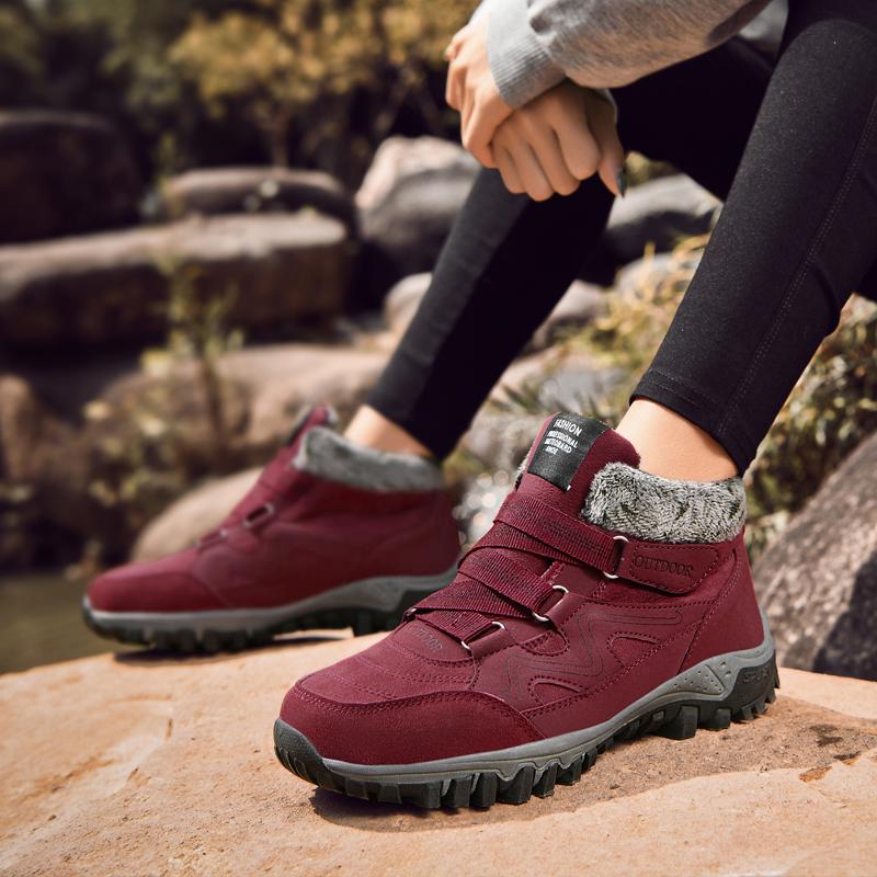 Женские зимние плюшевые зимние ботинки, нескользящие кроссовки для активного отдыха, женские теплые водонепроницаемые ботинки, модная теплая зимняя обувь