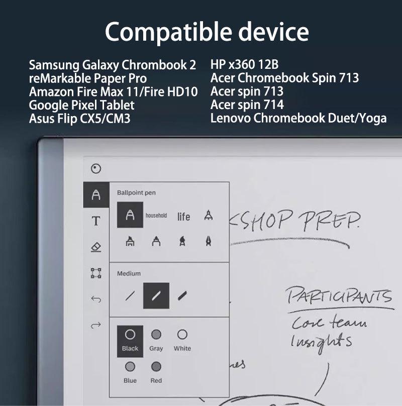 Стилус Google Pixel Tablet с ластиком, 4096 уровней чувствительности к нажатию, магнитное касание, протокол USI