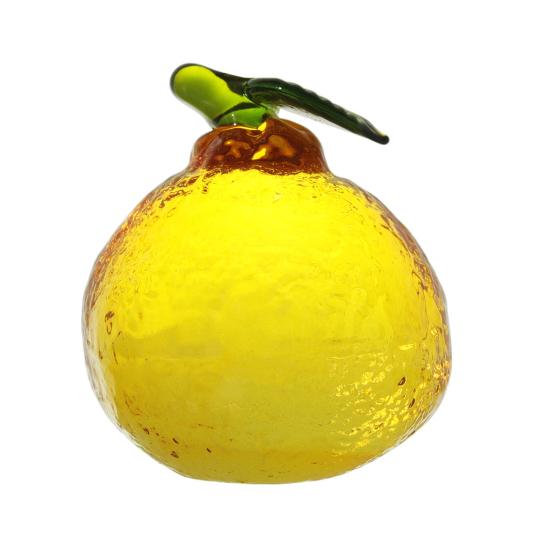 Faux Crystal Fruit Figurine Clear Glass Strawberry Pineapple Persimmon Lemon Banana Statue Sculpture Paperweight Desktop Decoration Ornament