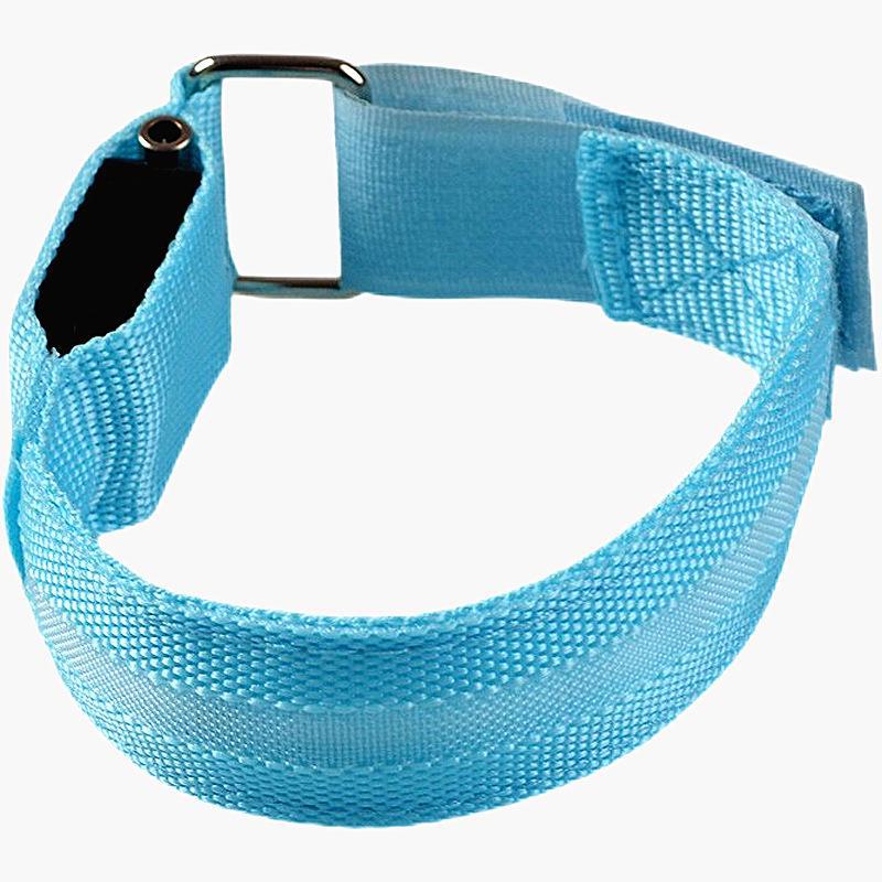 Светодиодная светоотражающая повязка на руку: Спортивный браслет с зарядкой через USB для бега в ночное время, езды на велосипеде, сигнальный фонарь с сетчатым дизайном.