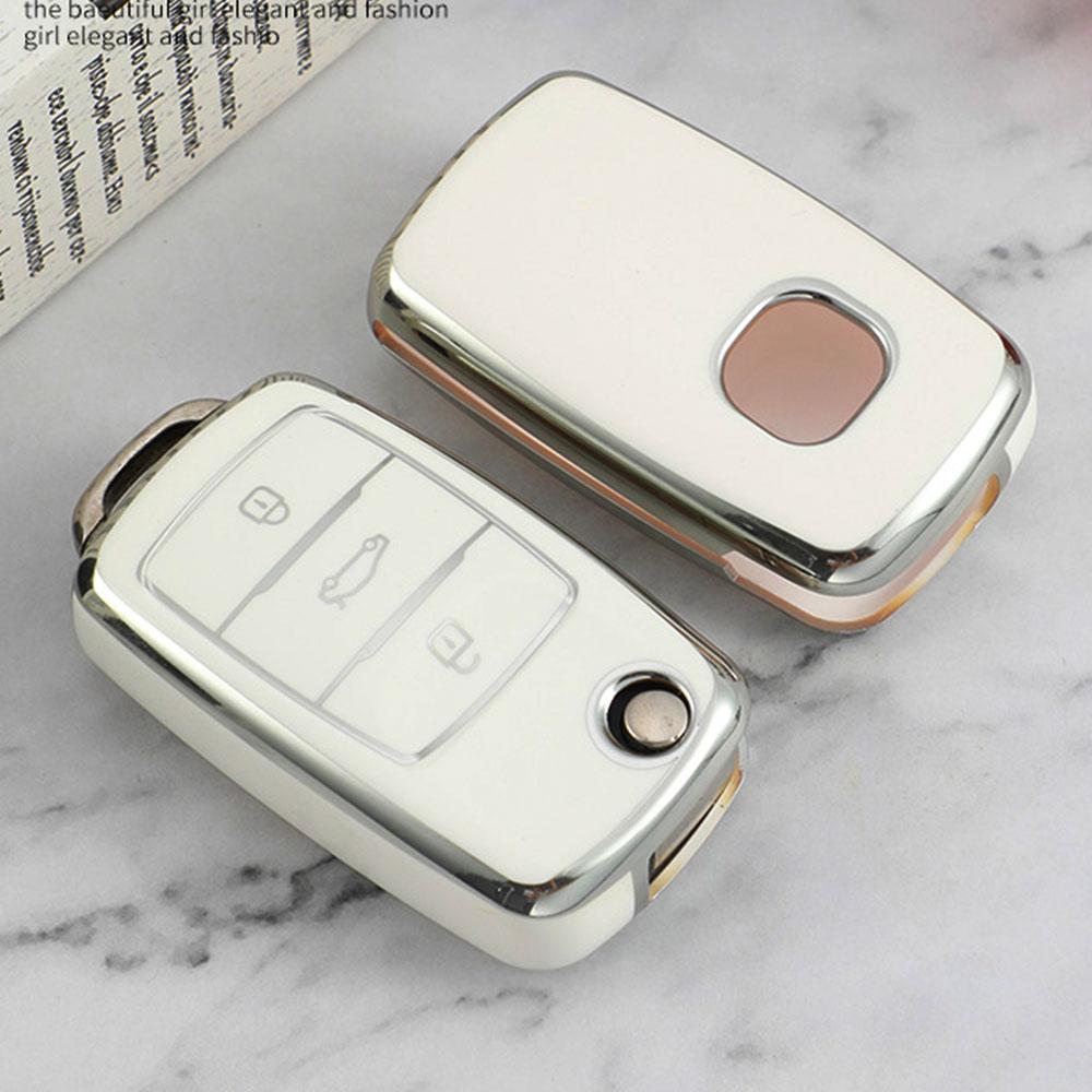 Чехол для ключа-брелока автомобиля для Volkswagen VW Polo Golf Passat TiguanBeetle Caddy T5 Up Eos Skoda Octavia Seat Leon Altea