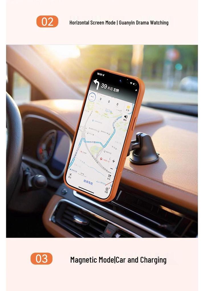 Прозрачный магнитный чехол-подставка 360° для iPhone 17 Pro Max с защитой всех объективов