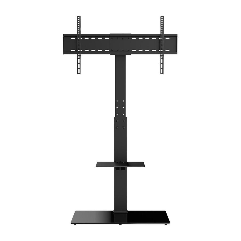 TV Stand Mount, Swivel Tall TV Stand for 32 to 85 inch TVs, Height Adjustable Portable Floor TV Stand with Tempered Glass Base for Bedroom, Living