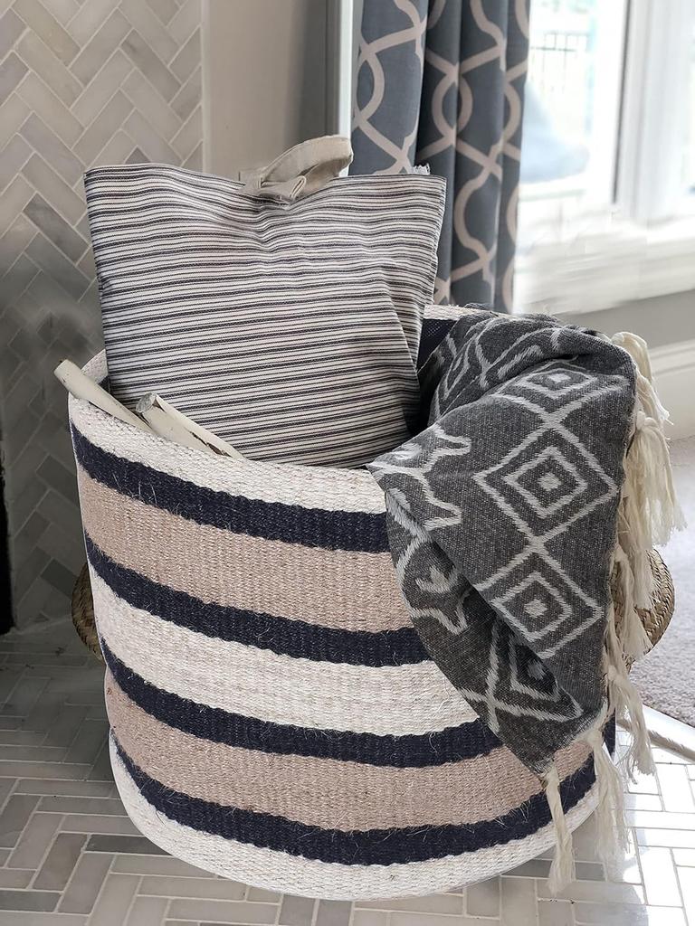 Прочная джутовая корзина для растений, современная плетеная корзина для 10-дюймовых цветочных горшков, напольные комнатные кашпо, корзина-органайзер для хранения, деревенский декор для дома, контейнеры для растений