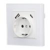 Standard Type C 5V 2.1A USB Concealed Mounted Socket Tempered Glass Panel Wall Socket 82 Type  3520W