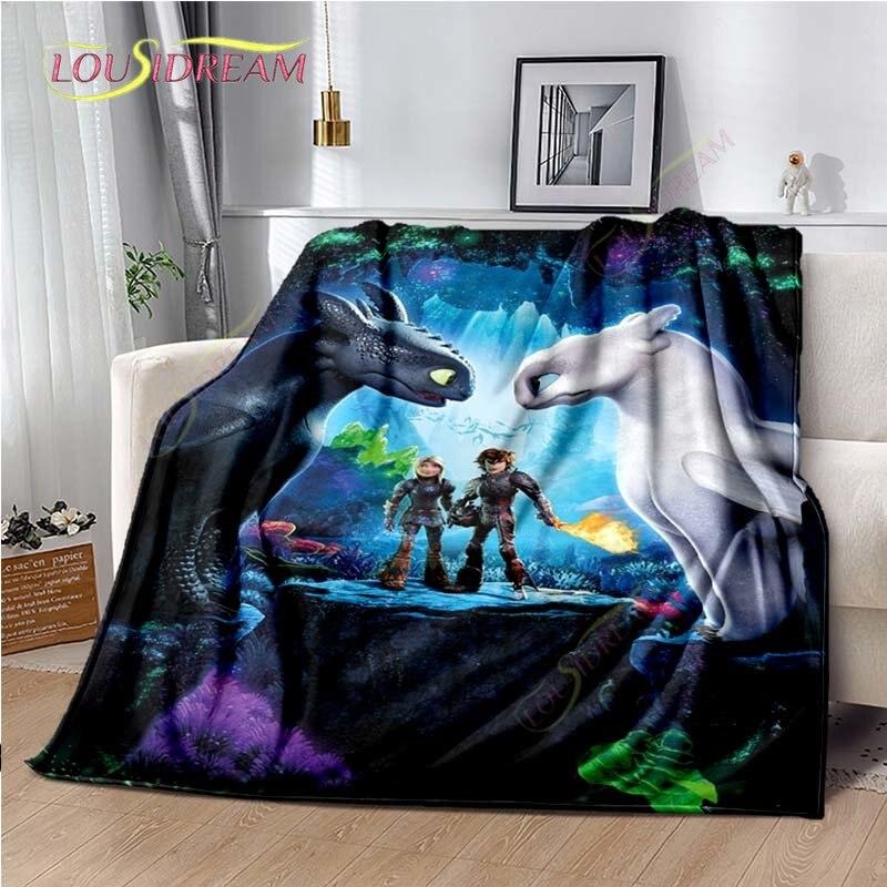 Мультяшное одеяло Как приручить дракона, милое, легкое, постельное белье, супер мягкое, теплое, фланелевое одеяло для кровати, гостиной, дивана