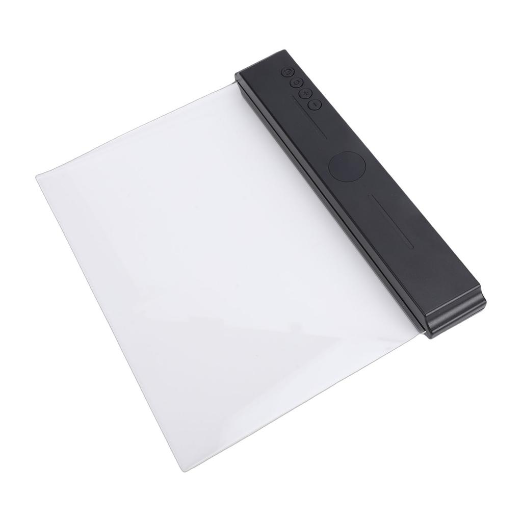 LED Book Light Transparent Panel Flat Reading Lamp with 3 Colors Dimmable and Timer Full Page Illumination Black Base