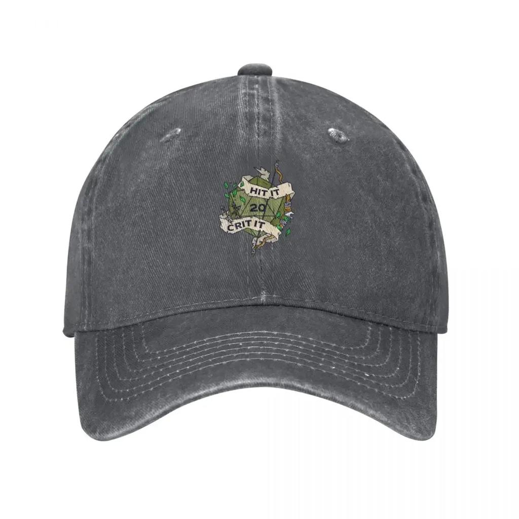 Tabletop RPG Ranger Hit it Crit It Baseball Cap hard hat sun caps Custom Cap Sunhat Women Hats Unisexs