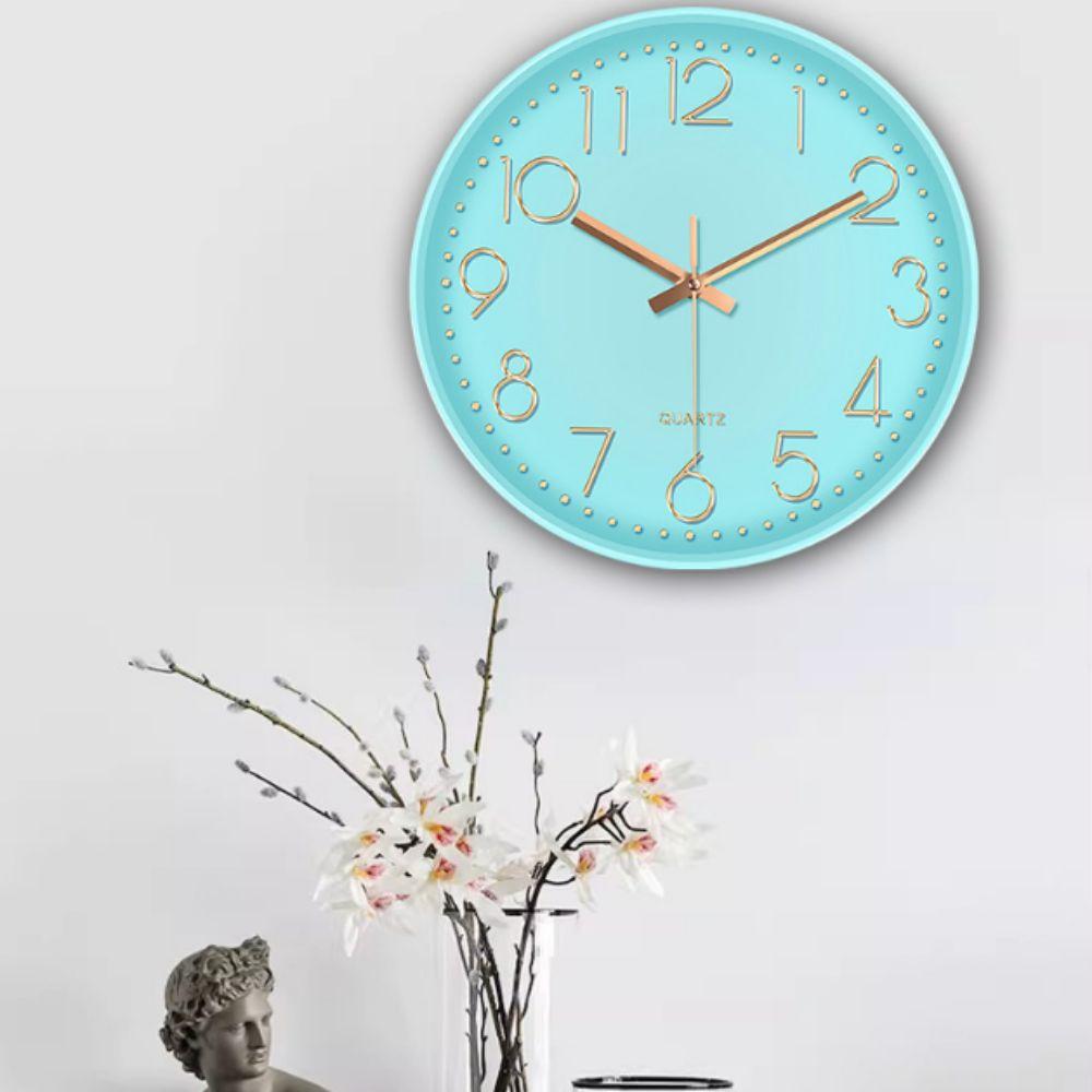 Non-Ticking Electronic Color Clock Round Wall Hanging Clock Creative Nordic Wall Clock Home