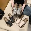 Половина тапочки женские летние уличные модные новые толстые подошвы новые китайские полые сандалии
