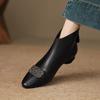 Ботильоны на блочном каблуке Женские Зимние Ретро Стиль Металлический Круглый Носок Модные Ботинки Новые Ботинки Челси