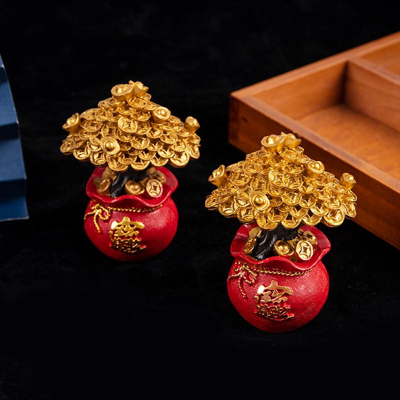 Китайский декор фэн-шуй Денежное дерево для богатства и удачи Благословение Сумка Украшение стола Украшение торта Украшение дома