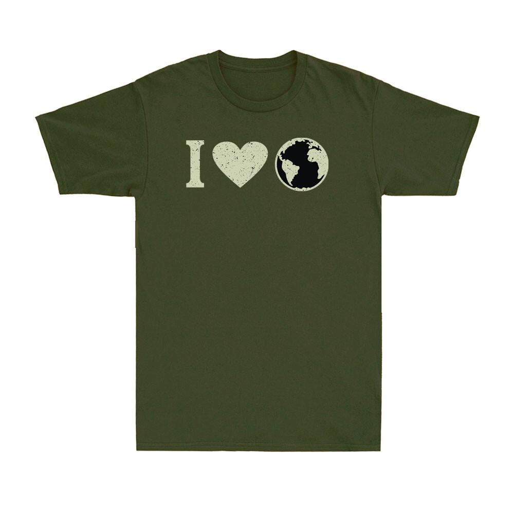 I Heart The Earth Funny Cool Earth Day Nature Lovers Gift Vintage Men's T-Shirt