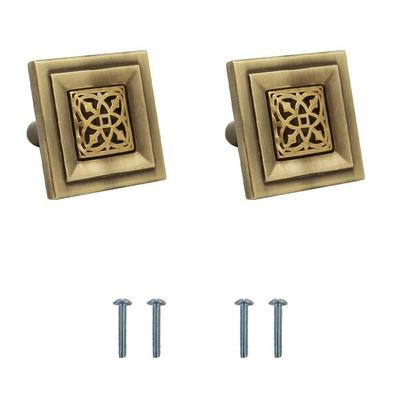 Античная латунная мебельная ручка/Ручки для дверей шкафа/Ручка-пуговица для ящика комода/Кухонная ручка для ящика (Ручка Антикварная, 2 шт.)