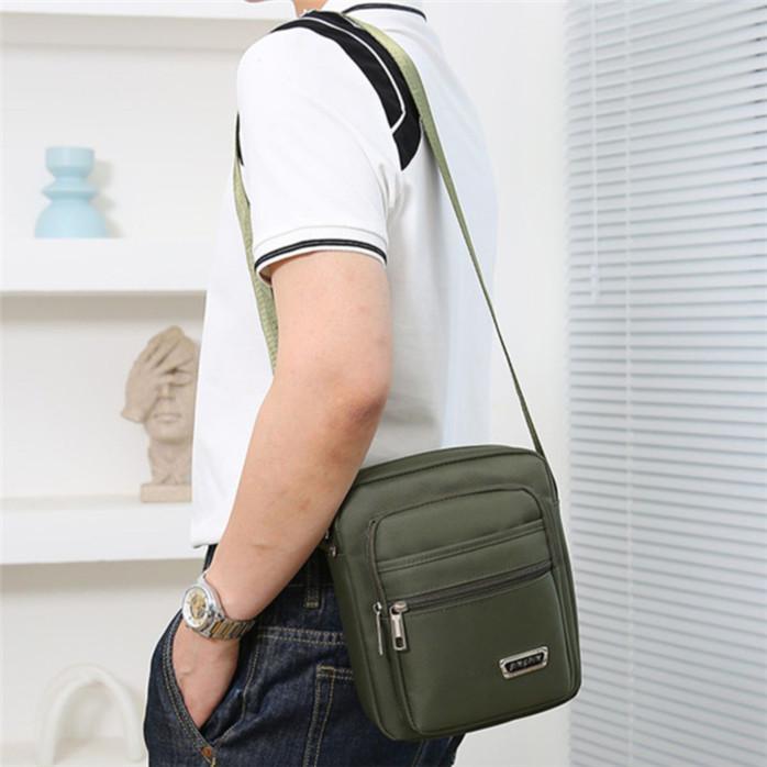 Four Zipper Men's Nylon Cloth Crossbody Bag Shoulder Bag Outdoor Leisure Bag