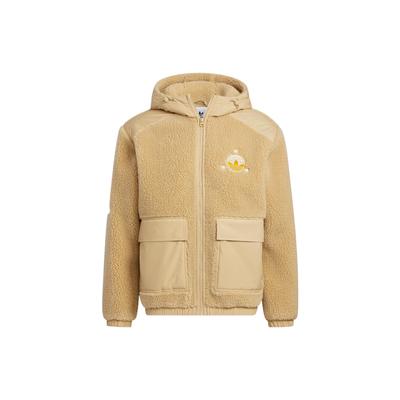 adidas Куртка Originals Mc Sherpa с вышивкой логотипа и принтом, толстовка на молнии, верхняя одежда унисекс, желтый HS2006