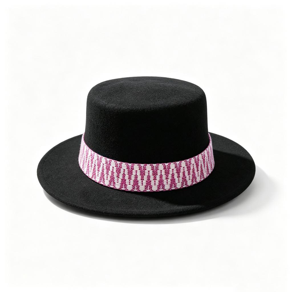 Hot-selling woolen top hat ethnic style webbing big-brimmed top hat for men and women in spring and autumn