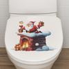 Мультфильм Санта-Клаус Подарки на камине Наклейки на туалет Наклейки на туалет для ванной комнаты Украшения для дома