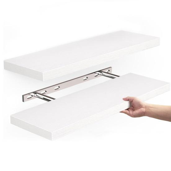 Настенная плавающая полка Грузоподъемность 22 фунта Гладкие края Без заусенцев Простая установка Держатель для хранения в ванной Плавающая полка