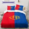FC Basel Red Blue Split Shield Logo Bedding Set Swiss Football Club Duvet Cover Set Soccer Fan Bedroom Home Decor Bedding