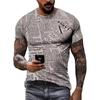 Summer Retro Old Newspapers Graphic T Shirts Men Fashion Vintage Casual Personality Tees 3D Print Trend O-neck Short Sleeve Tops