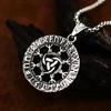 Новый винтажный скандинавский викинг круглый талисман кулон ожерелье = мужской модный панк мотоцикл водитель подвеска ювелирные изделия подарок на вечеринку