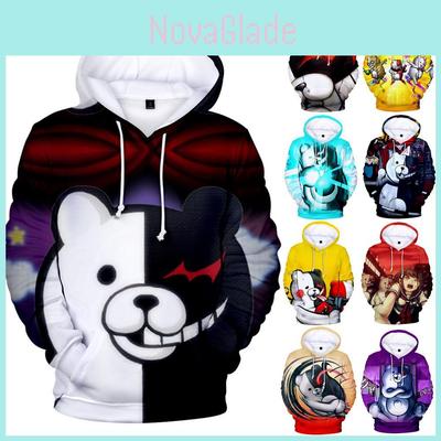 Худи Danganronpa Monokuma Невероятно мягкий унисекс пуловер для поклонников аниме