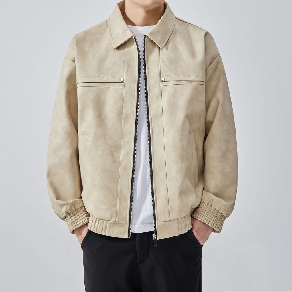 Куртка из искусственной кожи в американском ретро-стиле для мужчин на осень и зиму. Новая хлопковая утолщенная куртка с лацканами, повседневная, универсальная.