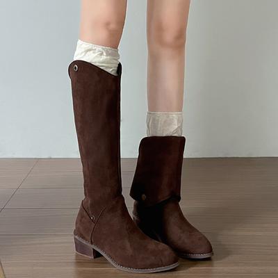 Коричневые ретро ботильоны на толстом каблуке с острым носком женские ботинки 2025 новая осень тонкие ботинки в стиле Майяр вестерн ковбойские ботинки