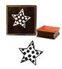 Printtoo Crafting Square Star With Polka Dot Pattern Деревянный блок резиновых штампов-2 x 2