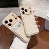 For iPhone 17 Pro Max Case Solid Color PU Leather TPU Card Holder Phone Cover
