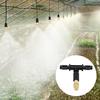 10Pcs Misting Water Nozzle with Tee Connector Garden Irrigation Cooling Accessory for 8/12 Hose