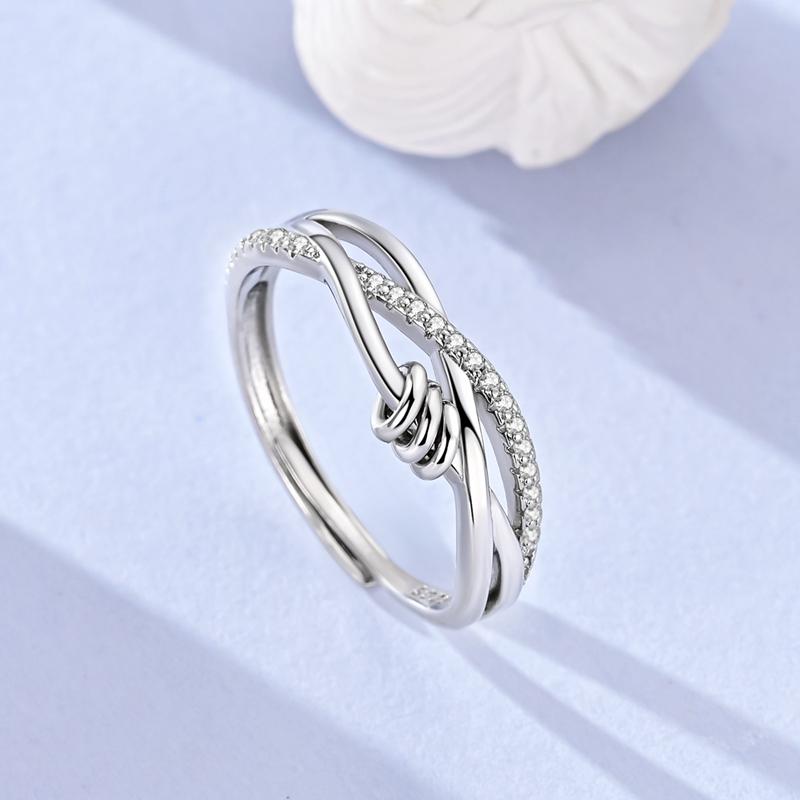 Copper Original White Zircon Celtic Knot Cross Ring Women'S Anniversary Gift Engagement Rings For Women Men Jewelry