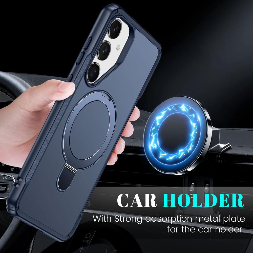 For Samsung Galaxy S25/S24 Case with Magnetic Kickstand TPU+PC Anti Drop Phone Cover